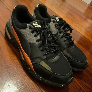 Puma x McQueen Tech Runner Black and Orange Sneakers